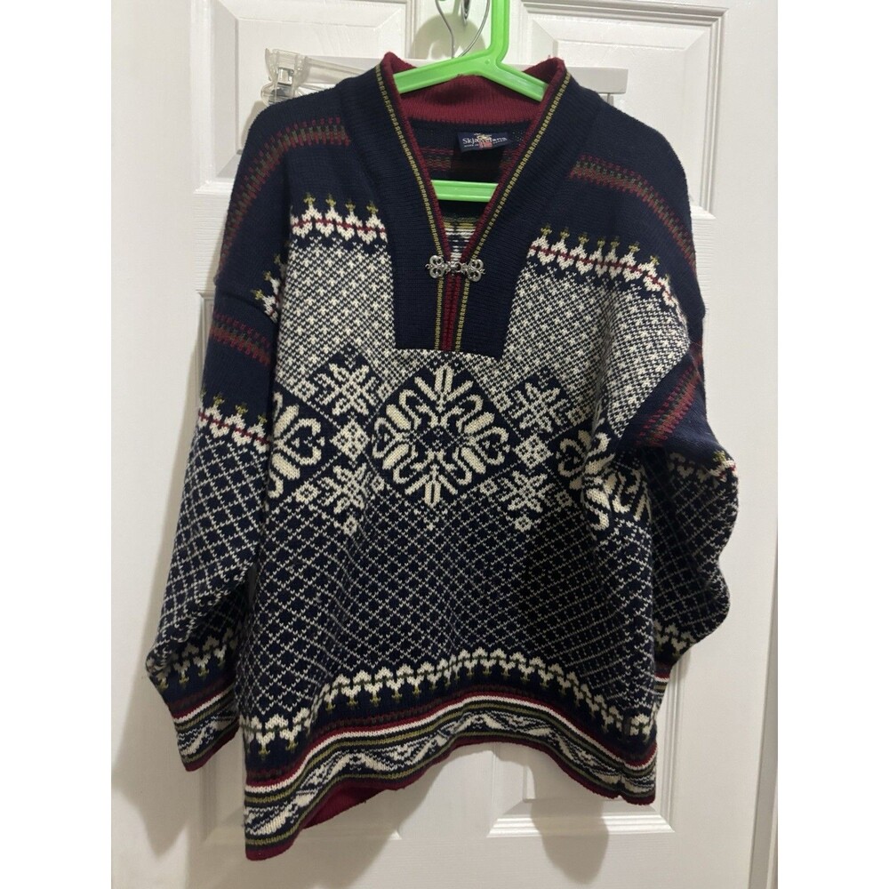 Skjaeveland Cardigan Wool Sweater Made In Norway New No Tags Size M/L Pewter